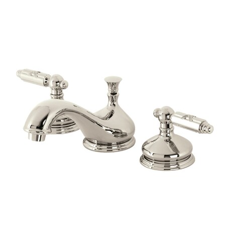 Kingston Brass KS1166GL Widespread Bathroom Faucet with Brass Pop-Up, Polished Nickel KS1166GL